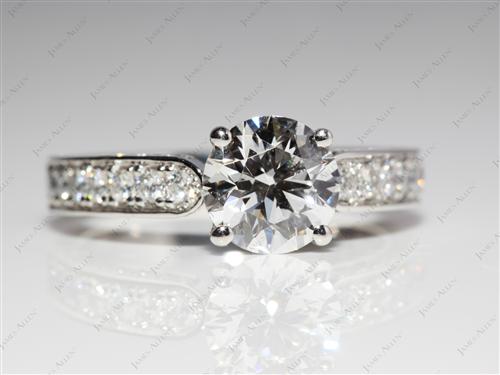 Platinum 1.35 Round cut Pave Ring Mountings
