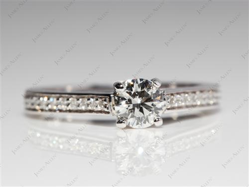 White Gold 0.47 Round cut Diamond Rings