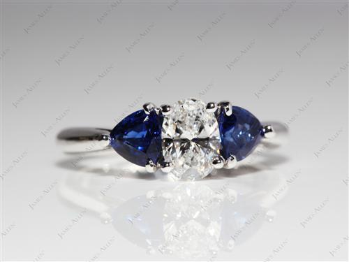 White Gold 0.56 Oval cut Yellow Topaz Ring
