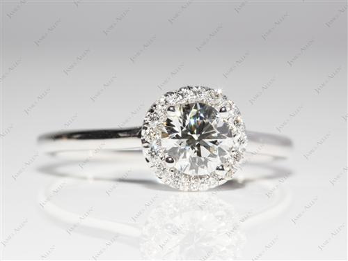 White Gold 0.72 Round cut Engagement Ring
