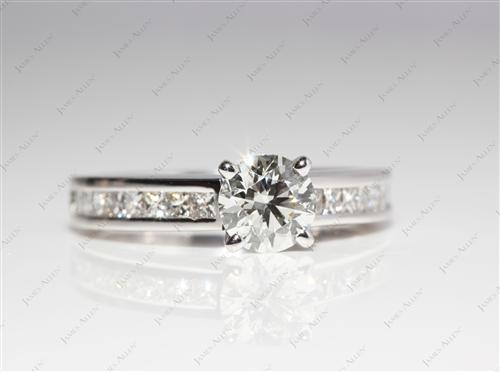 White Gold 0.72 Round cut Channel Set Diamond Engagement Ring
