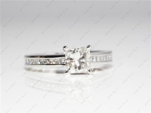 Platinum 1.02 Princess cut Channel Setting Engagement Ring