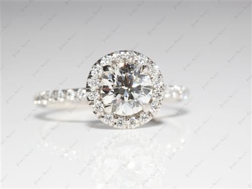 Platinum 0.75 Round cut Pave Ring