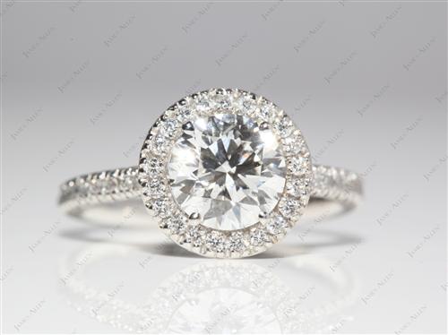Platinum 1.40 Round cut Micro Pave Rings