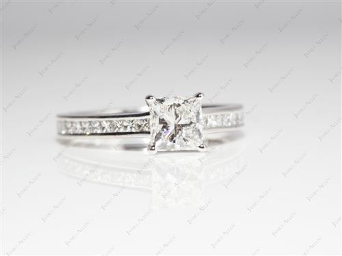 White Gold 1.03 Princess cut Channel Setting Engagement Ring