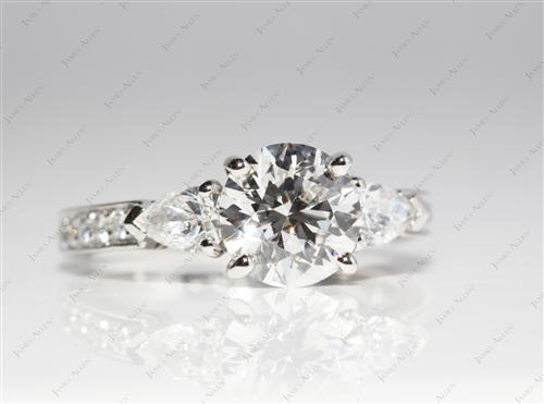 Platinum 1.50 Round cut Engagement Rings
