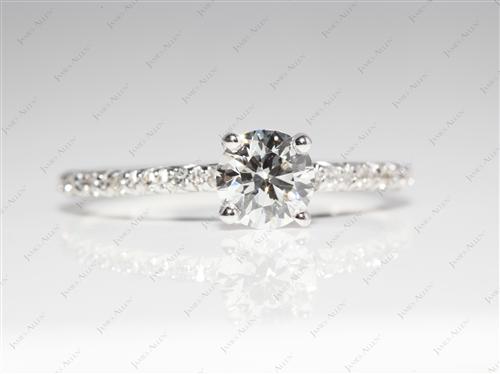 White Gold 0.62 Round cut Bridal Wedding Sets