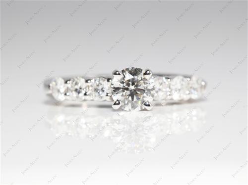 White Gold 0.43 Round cut Engagement Ring