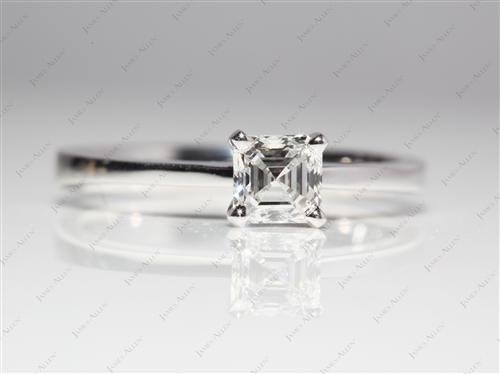 White Gold 0.71 Emerald cut Solitaire Ring Designs