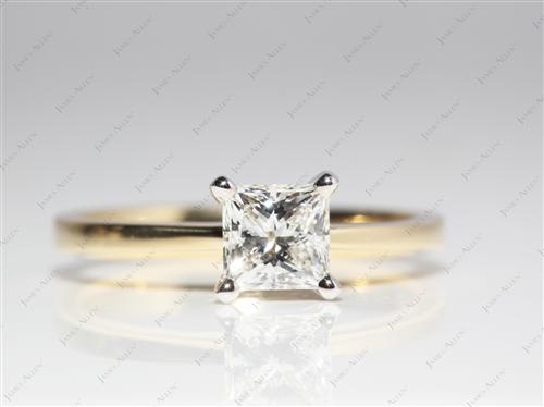 Gold 1.02 Princess cut Solitaire Ring Designs