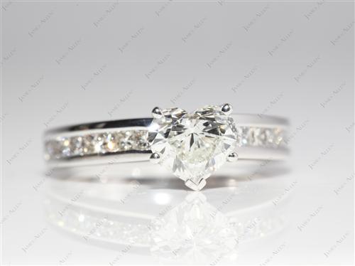 White Gold 1.04 Heart shaped Channel Engagement Ring