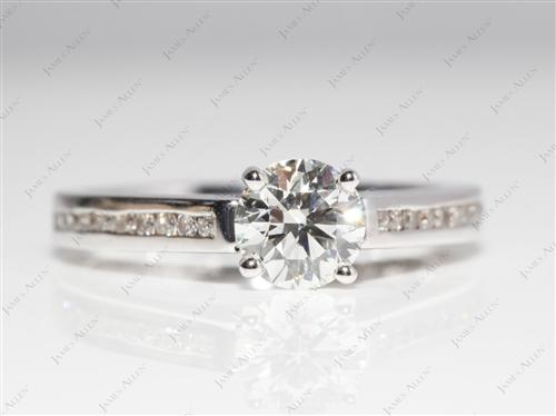 White Gold 0.78 Round cut Channel Diamond Ring