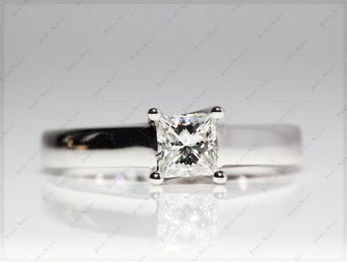 White Gold 0.50 Princess cut Solitaire