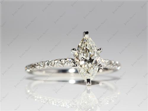 Platinum 1.01 Marquise cut Pave Engagement Rings