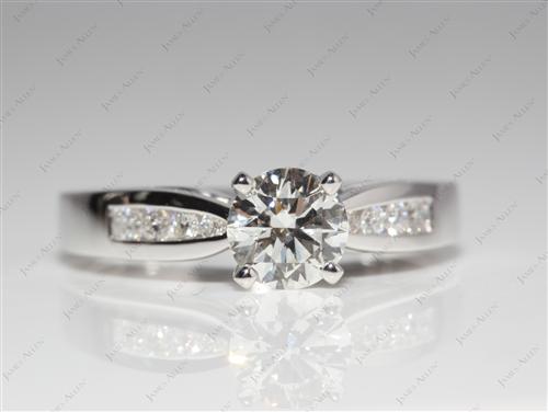 White Gold 0.81 Round cut Diamond Channel Rings