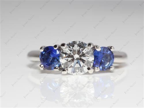 Platinum 1.02 Round cut Ruby Engagement Rings