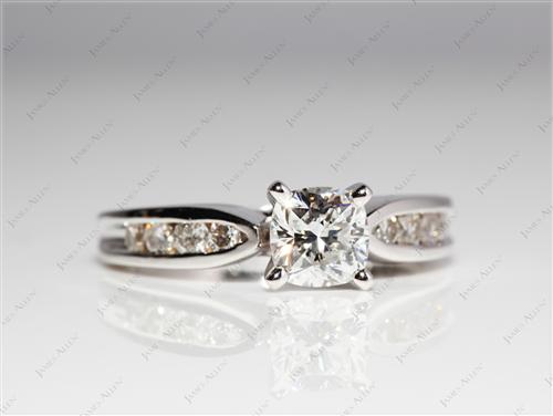 White Gold 0.70 Cushion cut Channel Set Diamonds