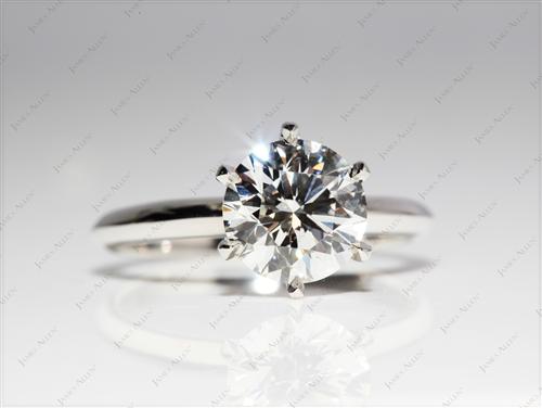 Platinum 2.03 Round cut Diamond Solitaire Ring Settings