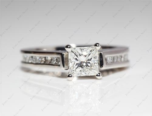 Platinum 0.70 Princess cut Channel Set Diamond Ring