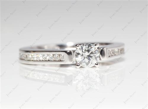 White Gold 0.31 Round cut Channel Rings