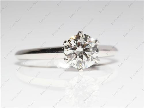 Platinum 1.11 Round cut Round Solitaire Ring