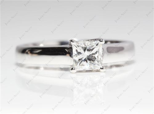 White Gold 0.71 Princess cut Solitaire Engagement Ring