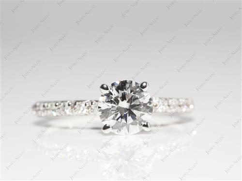 White Gold 1.11 Round cut Diamond Pave Ring