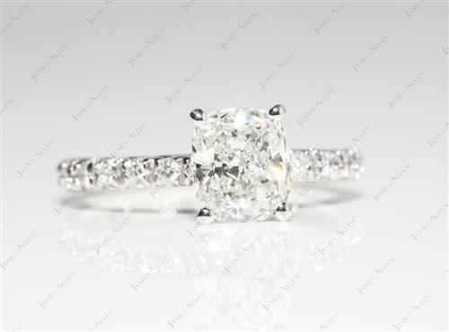 Platinum 1.26 Cushion cut Diamond Ring