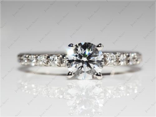 Platinum 0.77 Round cut Pave Ring