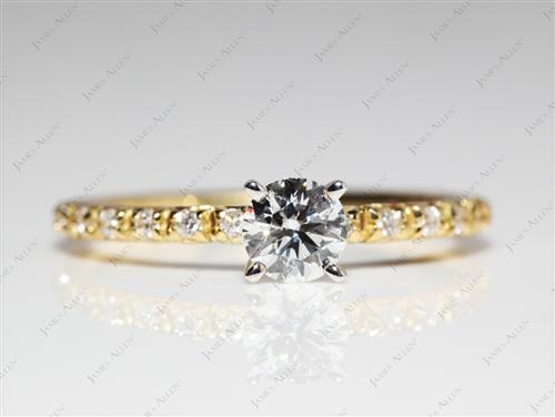 Gold 0.31 Round cut Engagement Ring