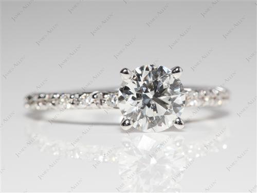White Gold 0.79 Round cut Wedding Sets