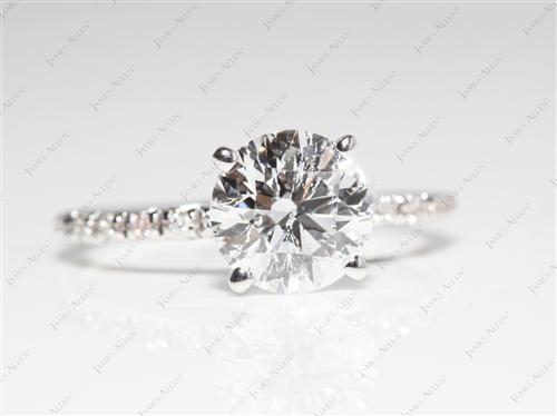 White Gold 1.58 Round cut Diamond Ring