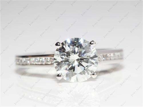 Platinum 2.03 Round cut Channel Set Diamond Engagement Ring