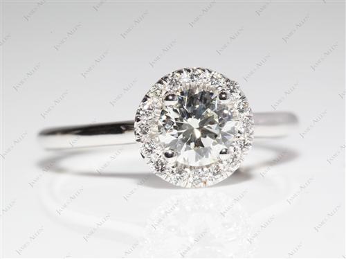 White Gold 0.61 Round cut Micro Pave Engagement Rings