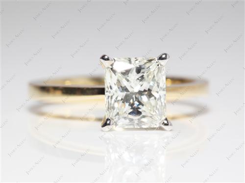Gold 2.01 Radiant cut Solitaire Diamond Ring