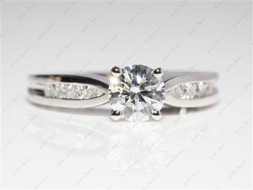 Platinum 0.91 Round cut Channel Cut Ring