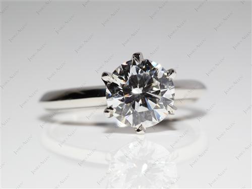 Platinum 1.48 Round cut Diamond Solitaire Rings