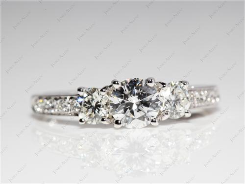 White Gold 0.72 Round cut Engagement Ring