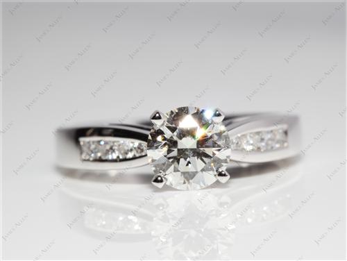 Platinum 1.09 Round cut Channel Set Eternity Rings