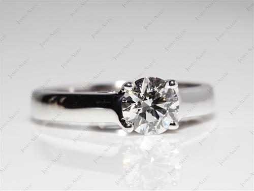 White Gold 0.72 Round cut Engagement Ring