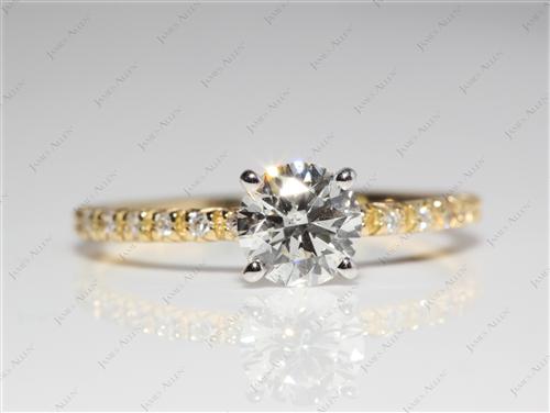 Gold 0.81 Round cut Wedding And Engagement Ring Sets