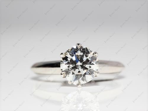 Platinum 1.20 Round cut Engagement Rings