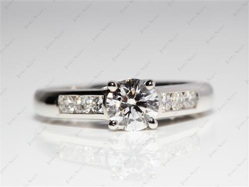 Platinum 0.75 Round cut Channel Rings