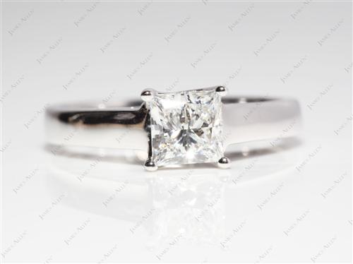 White Gold 1.21 Princess cut Diamond Engagement Solitaire Rings