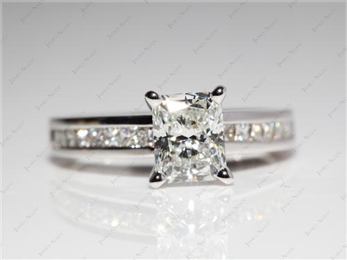 White Gold 1.28 Radiant cut Channel Set Diamond Band