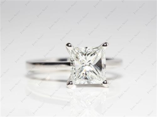 Platinum 1.80 Princess cut Diamond Solitaire Ring Settings