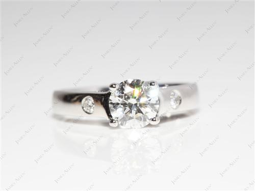 Platinum 0.80 Round cut Solitaire Diamond Ring