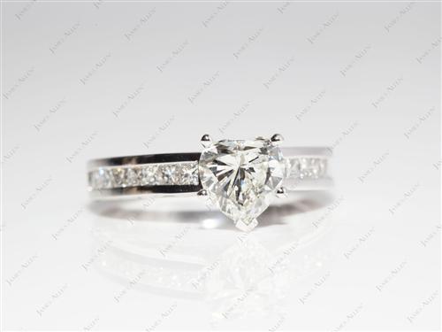 White Gold 1.01 Heart shaped Wedding Ring Sets