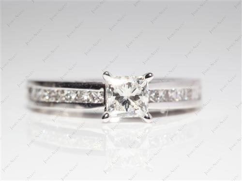 White Gold 0.71 Princess cut Bridal Wedding Ring Sets