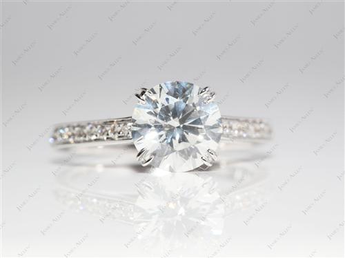 White Gold 1.53 Round cut Diamond Rings